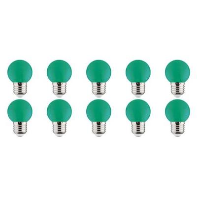Voordeelpak 10x Groene LED Lamp E27 1W - Decoratieve Verlichting