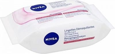Nivea 3in1 Verzachtende Reinigingsdoekjes - Droge of Gevoelige Huid - 40 doekjes