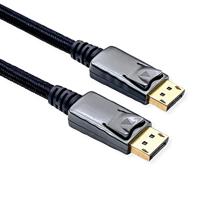 ROLINE DisplayPort Kabel, DP v1.4, M/M, zwart / zilver, 1 m - thumbnail