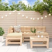 5-delige Loungeset massief grenenhout - thumbnail