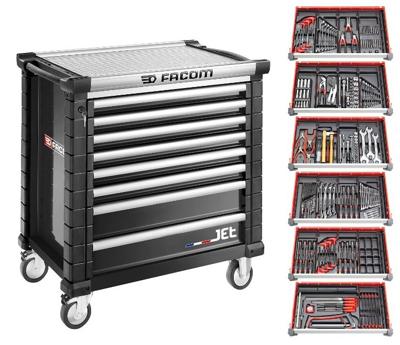 Facom Gereedschapswagen 8 laden, met 6 gevulde laden - Zwart - JETCM215GBNL