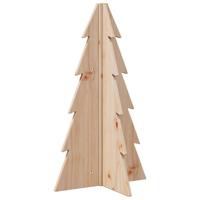 Kerstdecoratie kerstboom 69,5 cm massief grenenhout - thumbnail