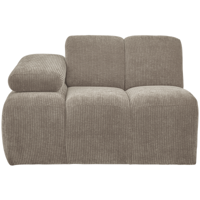 Woood Mojo 1-zits bank arm links ribstof Zand