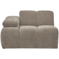 Woood Mojo 1-zits bank arm links ribstof Zand - thumbnail