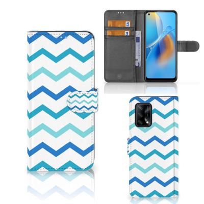 OPPO A74 4G | Telefoon Hoesje | Zigzag Blauw