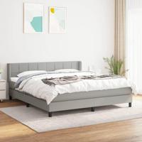 Boxspring met matras stof lichtgrijs 180x200 cm - thumbnail
