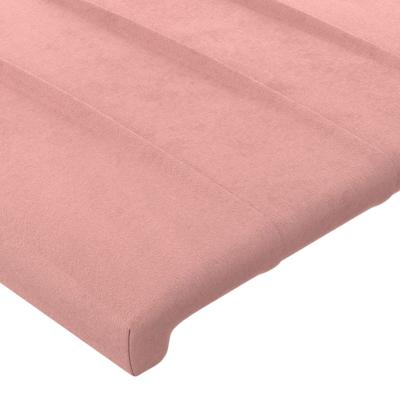 Hoofdbord met randen 147x16x118/128 cm fluweel roze