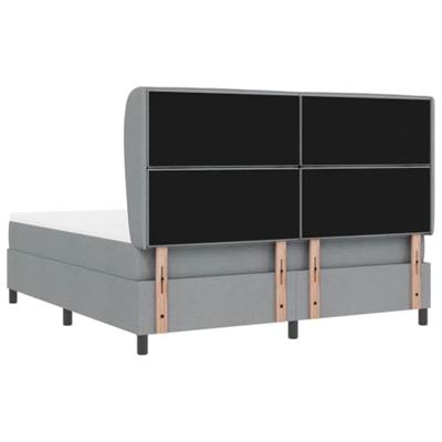 Boxspring bed met matras Lichtgrijs 180 x 200 cm Stof