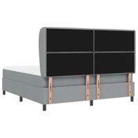Boxspring bed met matras Lichtgrijs 180 x 200 cm Stof - thumbnail