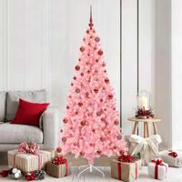 VidaXL Kerstboom met 300 led met standaard roze 180 cm pvc - thumbnail