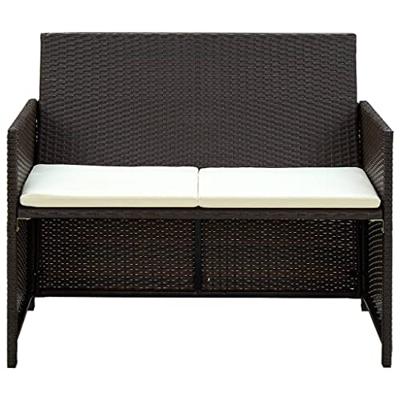 Tweezitsbank 100x56x85 cm poly rattan bruin