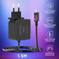 Oniverse Internationale Snellader 45W (Nintendo Switch, Steam Deck, Android en PC) Zwart - thumbnail