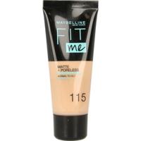 Maybelline Fit Me Matte + Poreless Foundation - 115 Ivory - Medium Dekkende Foundation met Matte Finish voor de Normale tot Vette Huid - 30 ml - thumbnail