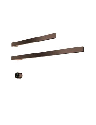 Hotbath &MORE set van 2 rails RAS80 SQUARE 80 en RAS50 SQUARE 50 cm met separate schakelaar en inbouw element Tuscan Bronze (RAS50+RAS80TB)