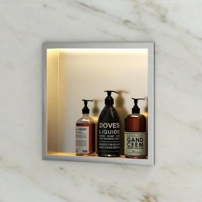 Inbouwnis Met LED Verlichting Aquasplash Lucio 30x30 RVS Aquasplash