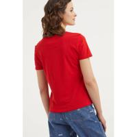 Tommy Jeans T-shirt van biologisch katoen rood - thumbnail