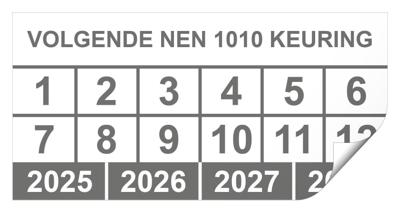 Keuringssticker volgende NEN 1010 keuring rechthoek 50 x 25 mm - 100 stuks (op rol) Keuringssticker volgende NEN 1010 keuring rechthoek 50 x 25 mm - 100 stuks (op rol)