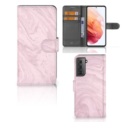 Samsung Galaxy S21 | Bookcase | Marble Pink - Origineel Cadeau Vriendin