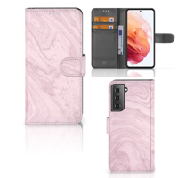 Samsung Galaxy S21 | Bookcase | Marble Pink - Origineel Cadeau Vriendin - thumbnail