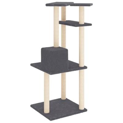 Kattenmeubel met sisal krabpalen 123 cm donkergrijs - thumbnail