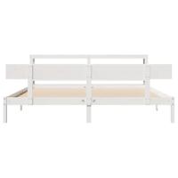 Bedframe zonder matras massief grenenhout wit 200x200 cm - thumbnail