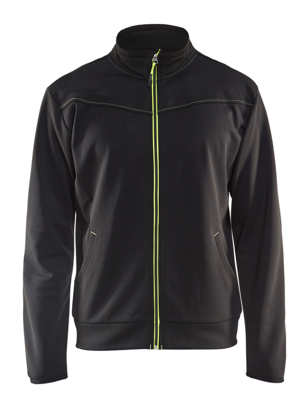 Blåkläder Service Sweatshirt met rits 33622526 | Zwart/High-Vis Geel | Maat XL - 7330509550847