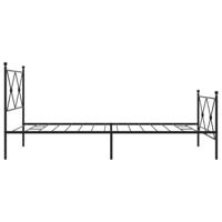 Bedframe met hoofd- en voeteneinde metaal zwart 107x203 cm - thumbnail