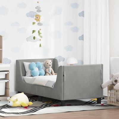 Peuterbedframe met hoofdbord Lichtgrijs 70 x 140 cm Fluweel