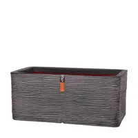 Capi Nature Rib NL 73x39x32cm rechthoekige plantenbak antraciet - thumbnail