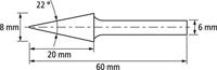 PFERD TOOLS 21001035 Freesstift Hardmetaal Spitse kegel Lengte 60 mm Afmeting, Ø 8 mm Werklengte 20 mm Schachtdiameter 6 mm 1 stuks - thumbnail