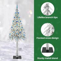 VidaXL Kerstboom met 300 led met standaard wit 210 cm pe en staal - thumbnail