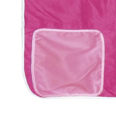 Stapelbed met glijbaan en gordijnen roze 90x200 cm