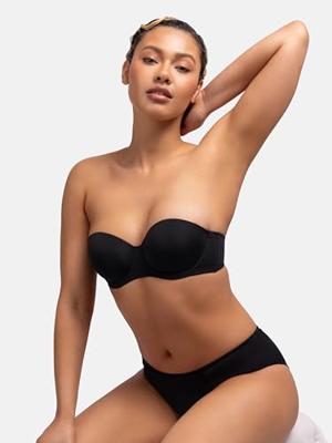 Balconette BH - Strapless - Michelle - Bh met verwijderbare bandjes - Wit - Zwart - Huidskleur