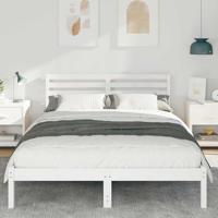 Bedframe met hoofdeinde Wit 140 x 210 cm Massief grenenhout - thumbnail