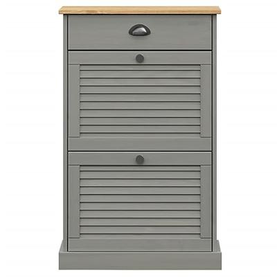 VidaXL Schoenenkast vigo 60x35x96 cm massief grenenhout grijs