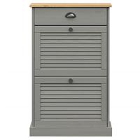 VidaXL Schoenenkast vigo 60x35x96 cm massief grenenhout grijs - thumbnail