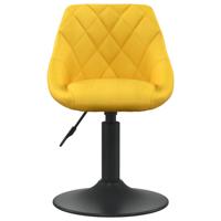 Eetkamerstoelen draaibaar 6 st fluweel mosterdgeel - thumbnail