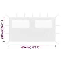 Prieelzijwand met ramen 4x2 m wit - thumbnail