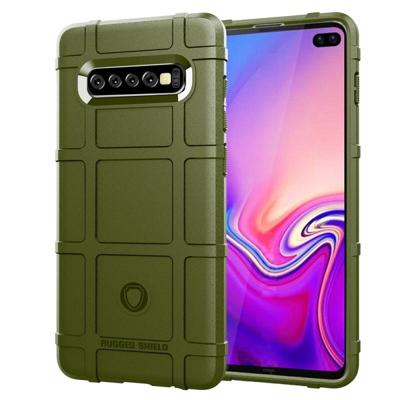 Schokbestendige Protector Cover volledige siliconen beschermhoes voor Galaxy S10 PLUS (leger-groen)