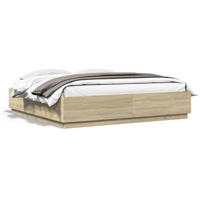Bedframe bewerkt hout sonoma eikenkleurig 180x200 cm