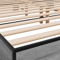 Bedframe bewerkt hout metaal grijs sonoma eiken 160x200 cm - thumbnail