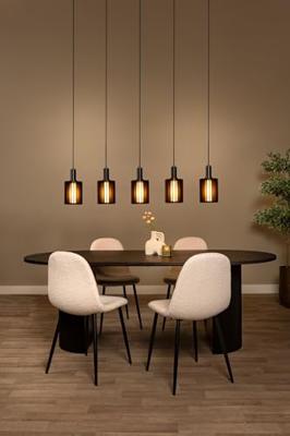 Lucide LAMBRES - Hanglamp - 5xE27 - Zwart