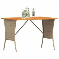 Tuintafel met acaciahouten blad 105x75x72 cm poly rattan beige - thumbnail