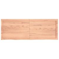 Wastafelblad 140x50x(2-4) cm behandeld massief hout lichtbruin - thumbnail