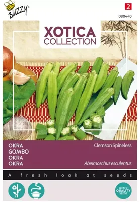 Zaden Xotica Okra Clemson Spineless Buzzy - Buzzy