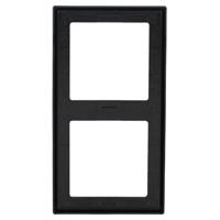 Jung afdekraam 2-voudig zwart glanzend LS 982 SW strak vierkant jaren 60 look - thumbnail