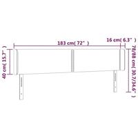 Hoofdbord LED 183x16x78/88 cm kunstleer grijs - thumbnail