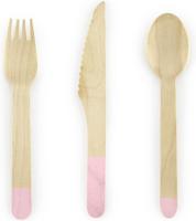 Houten Bestek Woodland Lichtroze (18st) - thumbnail
