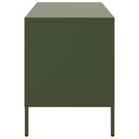 Tv-meubelen 2 st 68x39x50,5 cm koudgewalst staal olijfgroen - thumbnail