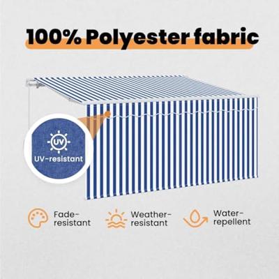 VidaXL Inklapbaar zonnescherm blauw en wit 300 x 200 cm